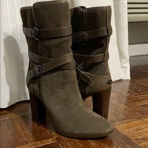 Coach Olive green Suede boots